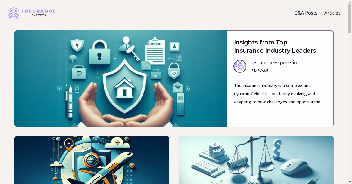 banner image for: InsuranceExperts.io presenta: Un centro digital de primera categoría para información y conocimientos sobre seguros.