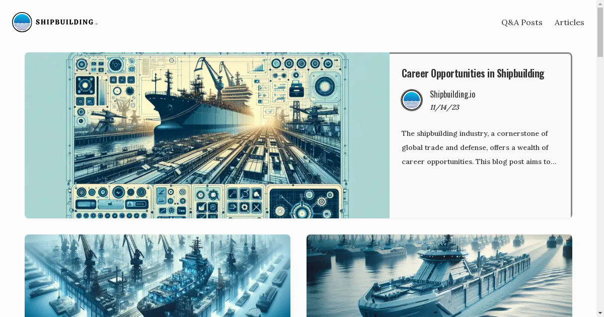 banner image for: Shipbuilding.io zarpa: conocimientos e información experta sobre construcción marítima.