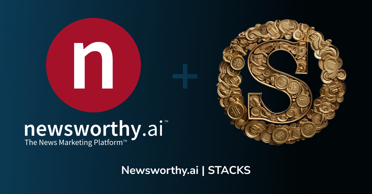 banner image for: Newsworthy.ai annonce un partenariat avec STACKS pour accepter les paiements en cryptomonnaie pour la distribution de communiqués de presse.