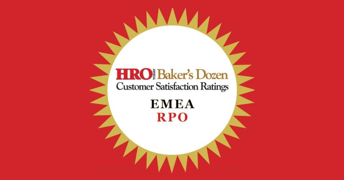 banner image for: HRO Today annonce les évaluations de satisfaction des clients Baker's Dozen 2023 pour RPO EMEA et APAC.