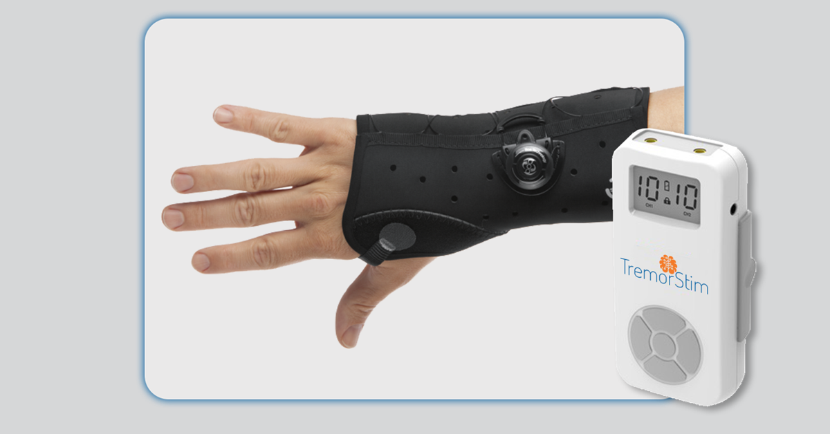 banner image for: TremorStim presenta la segunda generación de su dispositivo bioeléctrico combinado de banda para la cabeza y la muñeca para el tratamiento del temblor esencial.