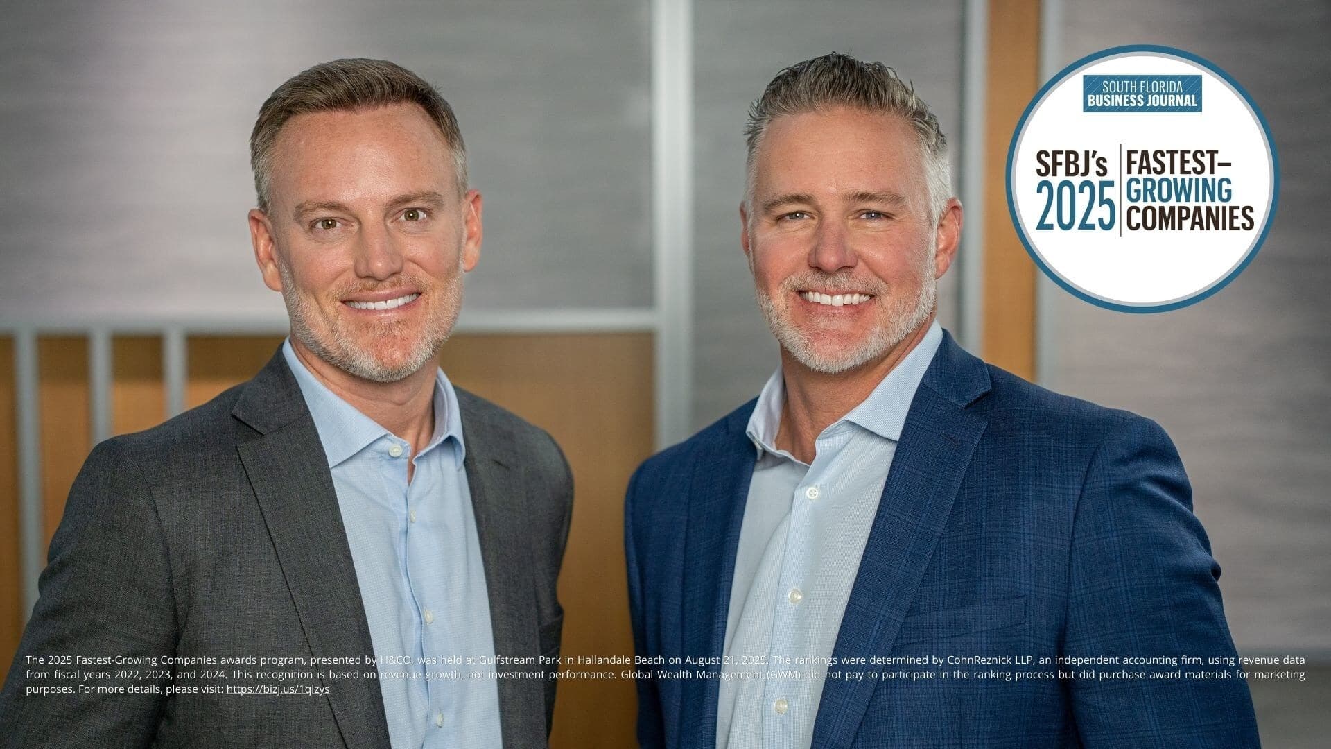 Global Wealth Management Named Among South Florida's Fastest-Growing Companies for Second Year