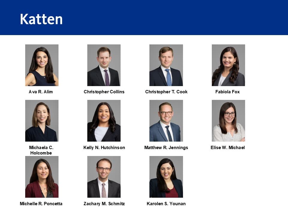 Katten Law Firm Promotes 11 Attorneys to Partnership Roles