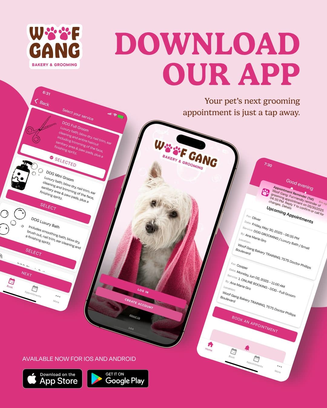 Woof Gang Launches Mobile App to Enhance Pet Grooming Experience and Support Franchise Growth