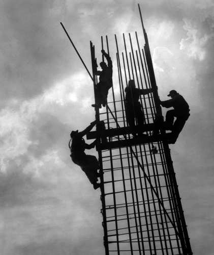 Historic Bay Bridge Construction Documented by Renowned Photographer A. Aubrey Bodine