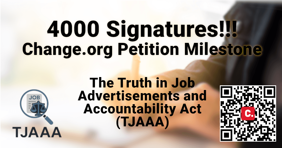 Over 4,000 Americans Petition Congress to Address Ghost Job Crisis Through Truth in Job Advertising Act