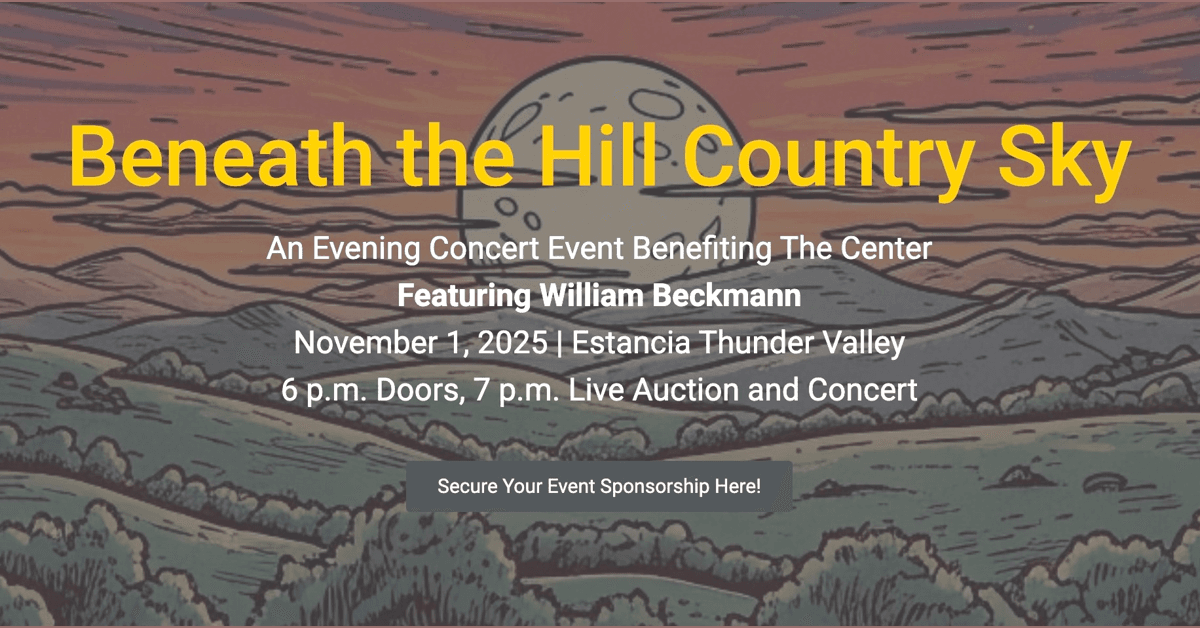 The Center Hosts Exclusive Benefit Concert Featuring William Beckmann to Support Aging Adults in Hill Country