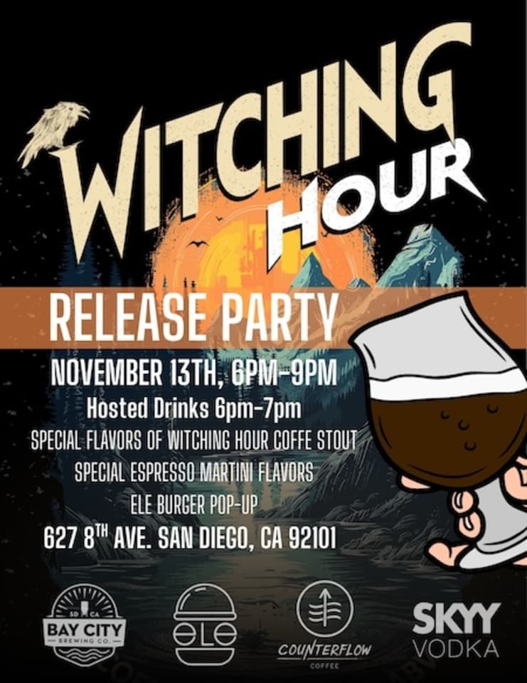 Counterflow Coffee and Bay City Brewing Launch Witching Hour Coffee Stout Inspired by Southern California Punk Spirit