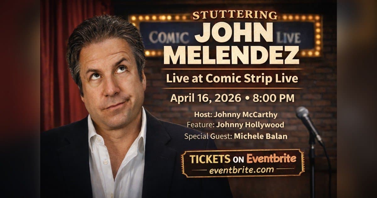 banner image for: Stuttering John Melendez Headlines Comic Strip Live in New York City on April 16