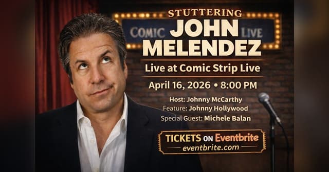 Stuttering John Melendez Headlines Comic Strip Live in New York City on April 16