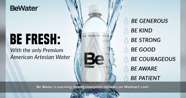 Be Water Earns Strong Walmart.com Reviews for Taste and Smoothness