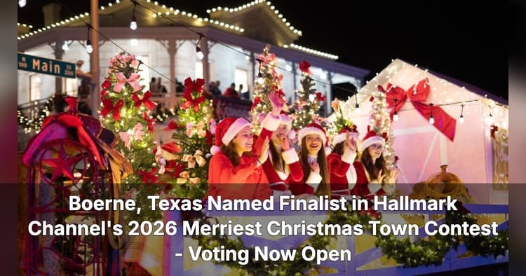 banner image for: Boerne, Texas Named Finalist in Hallmark Channel's 2026 Merriest Christmas Town Contest