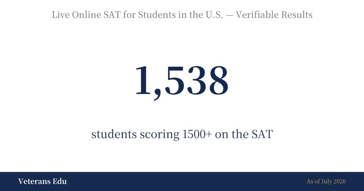 banner image for: Veterans Edu Expands U.S. Time-Zone Live Online SAT Classes for Korean Students Abroad