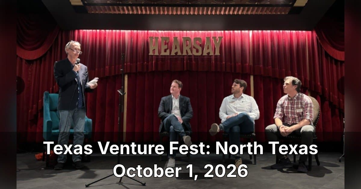 banner image for: Texas Venture Fest Returns to North Texas for Third Year at Kiln Dallas