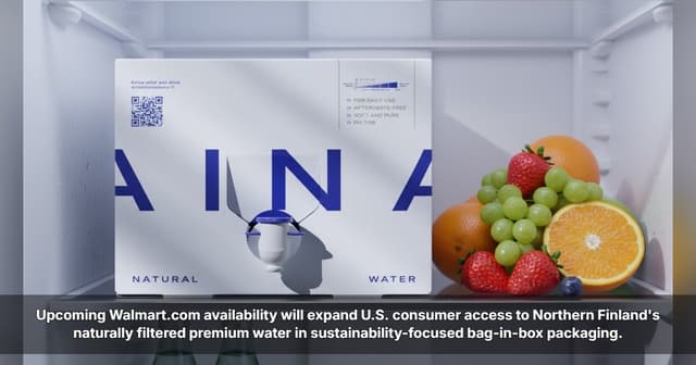 NWB Finland Oy Announces AINA Natural Water Coming Soon to Walmart.com