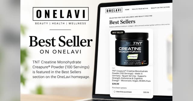 TNT Creatine Earns Best Seller Spotlight on OneLavi