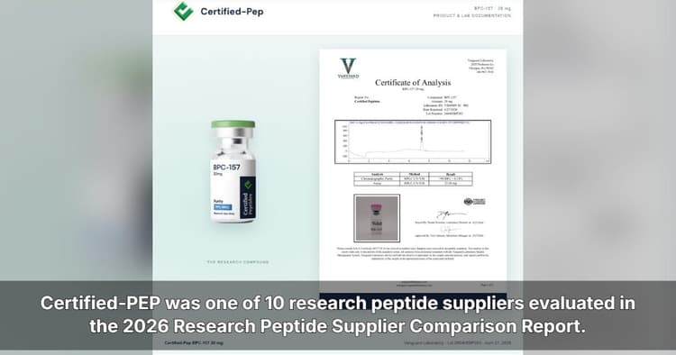 banner image for: Certified-PEP Publishes 2026 Research Peptide Supplier Comparison